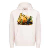 Pale Pink excavator cactus sunflower sunset Premium Hoodie - Artiststas