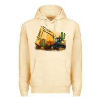 Pina Colada excavator cactus sunflower sunset Premium Hoodie - Artiststas