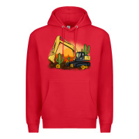 Red excavator cactus sunflower sunset Premium Hoodie - Artiststas