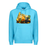 Ocean Blue excavator cactus sunflower sunset Premium Hoodie - Artiststas