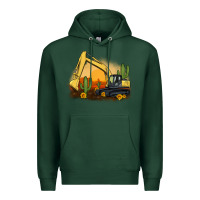 Sports Green excavator cactus sunflower sunset Premium Hoodie - Artiststas