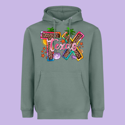 Texas Summer Heavyweight Hoodie Designed By Zillion Design Studio