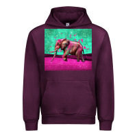 Mauve Wine colorful elephant Urban Hoodie - LillyAllenDesigns