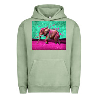 Pigment Oil Green colorful elephant Urban Hoodie - LillyAllenDesigns
