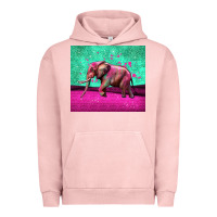 Pigment Salmon colorful elephant Urban Hoodie - LillyAllenDesigns