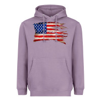 Lavender tattered american flag Heavyweight Hoodie - Zillion Design Studio