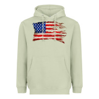 Matcha tattered american flag Heavyweight Hoodie - Zillion Design Studio