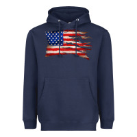 Navy tattered american flag Heavyweight Hoodie - Zillion Design Studio