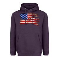 Plum tattered american flag Heavyweight Hoodie - Zillion Design Studio