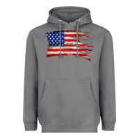 Tattered American Flag Heavyweight Hoodie | Teevron