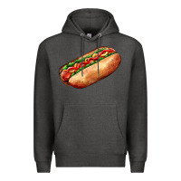 Charcoal Heather American hot dog Premium Hoodie - AdoDesignShop