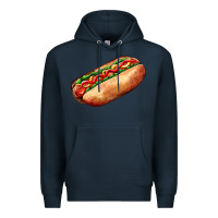 Navy American hot dog Premium Hoodie - AdoDesignShop