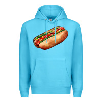 Ocean Blue American hot dog Premium Hoodie - AdoDesignShop