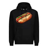 Black American hot dog Premium Hoodie - AdoDesignShop