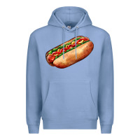 Colony Blue American hot dog Premium Hoodie - AdoDesignShop