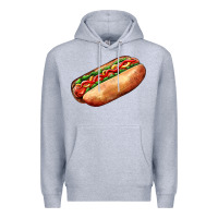 Heather Grey American hot dog Premium Hoodie - AdoDesignShop