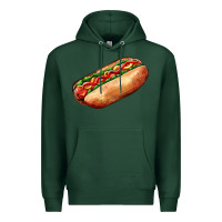Sports Green American hot dog Premium Hoodie - AdoDesignShop