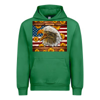 Emerald American Flag Eagle Urban Hoodie - LillyAllenDesigns