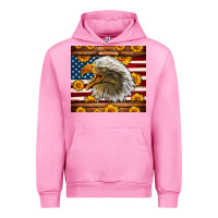Fuchsia Pink American Flag Eagle Urban Hoodie - LillyAllenDesigns