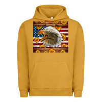 Pigment Peanut Butter American Flag Eagle Urban Hoodie - LillyAllenDesigns