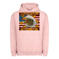 Pigment Salmon American Flag Eagle Urban Hoodie - LillyAllenDesigns