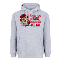 Heather Grey roses are red inside i'm dead Skull Heavyweight Hoodie - RanaPortraitStore