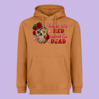 Roses Are Red Inside I'm Dead Skull Heavyweight Hoodie Designed By Ranaportraitstore