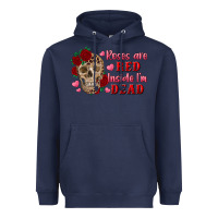 Navy roses are red inside i'm dead Skull Heavyweight Hoodie - RanaPortraitStore