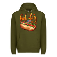 Army Green hot dog Premium Hoodie - AdoDesignShop