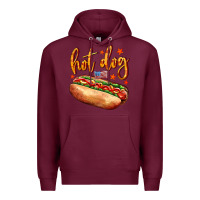 Burgundy hot dog Premium Hoodie - AdoDesignShop