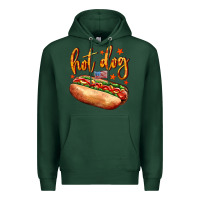 Sports Green hot dog Premium Hoodie - AdoDesignShop