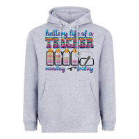 Heather Grey battery life of a teacher Heavyweight Hoodie - texasbilliewilder