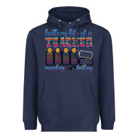 Navy battery life of a teacher Heavyweight Hoodie - texasbilliewilder