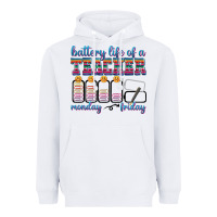 White battery life of a teacher Heavyweight Hoodie - texasbilliewilder