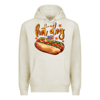 Oatmeal Heather hot dog Premium Hoodie - AdoDesignShop