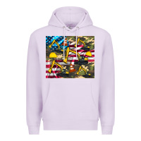 Lilac excavator American flag Premium Hoodie - Artiststas