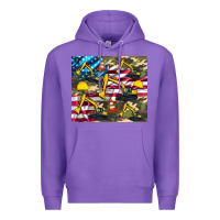 Purple excavator American flag Premium Hoodie - Artiststas