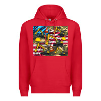 Red excavator American flag Premium Hoodie - Artiststas