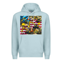Blue Mist excavator American flag Premium Hoodie - Artiststas