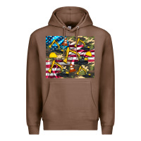 Chestnut excavator American flag Premium Hoodie - Artiststas