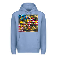 Colony Blue excavator American flag Premium Hoodie - Artiststas