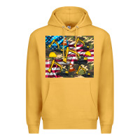 Mustard excavator American flag Premium Hoodie - Artiststas