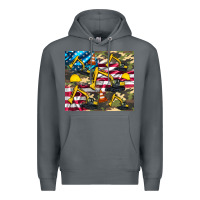 Rock excavator American flag Premium Hoodie - Artiststas