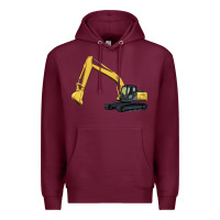 Burgundy excavator Premium Hoodie - Artiststas