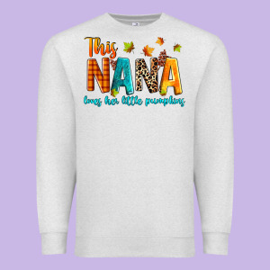 This Nana Loves Her Little Pumpkins Premium Sweatshirt Designed By Texasbilliewilder