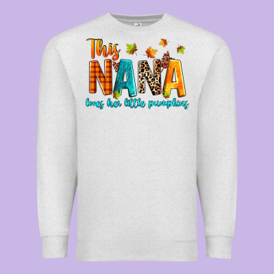 This Nana Loves Her Little Pumpkins Premium Sweatshirt Designed By Texasbilliewilder