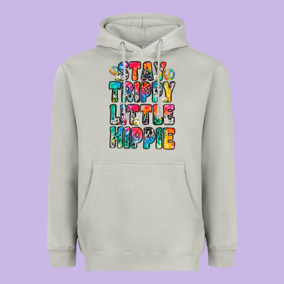 Stay Trippy Little Hippie Heavyweight Hoodie Designed By Zillion Design Studio