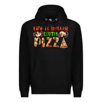 Black life is better with pizza Premium Hoodie - AdoDesignShop
