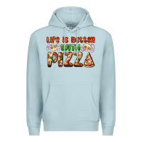 Blue Mist life is better with pizza Premium Hoodie - AdoDesignShop