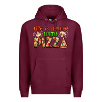 Burgundy life is better with pizza Premium Hoodie - AdoDesignShop